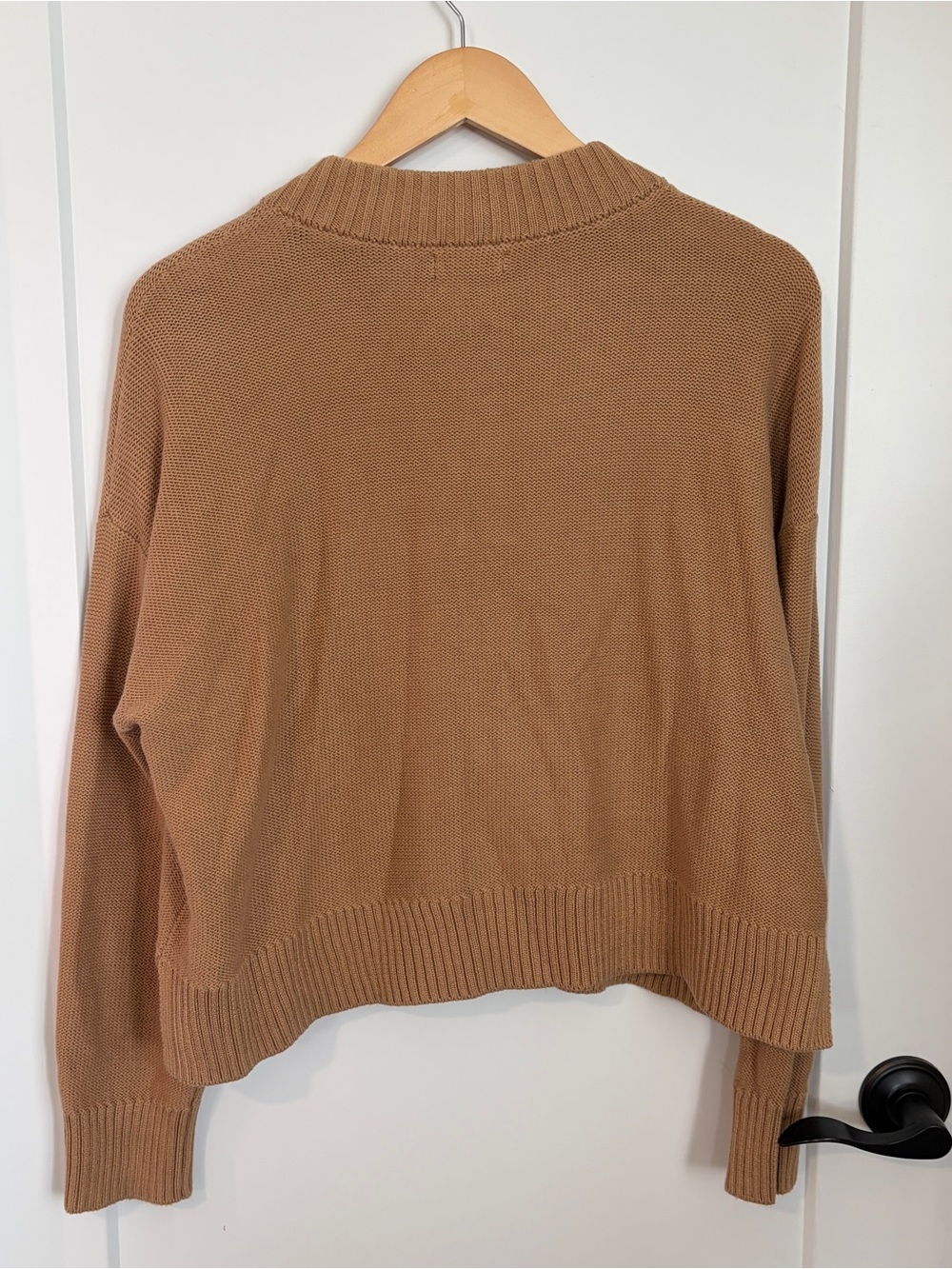 Quince Women's Camel Tan Button-Front Knit Cardigan - 100% Cotton - Picture 6 of 8